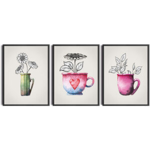 kit-quadros-decorativos-vasos-coloridos-em-arte-nanquim