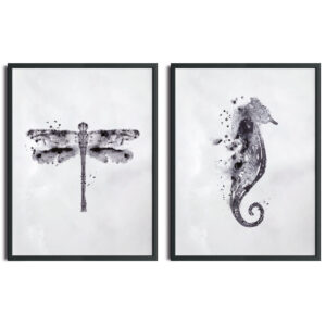 kit-quadros-encanto-marinho-borboleta-e-aquarela-pb