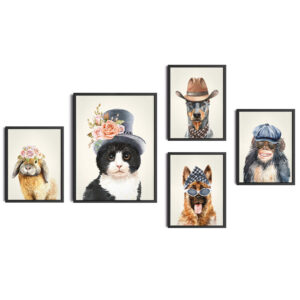 conjunto-quadros-chapeu-fofo-arty-bichinhos-adoraveis