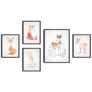 conjunto-quadros-selva-encantada-fofuras-selvagens